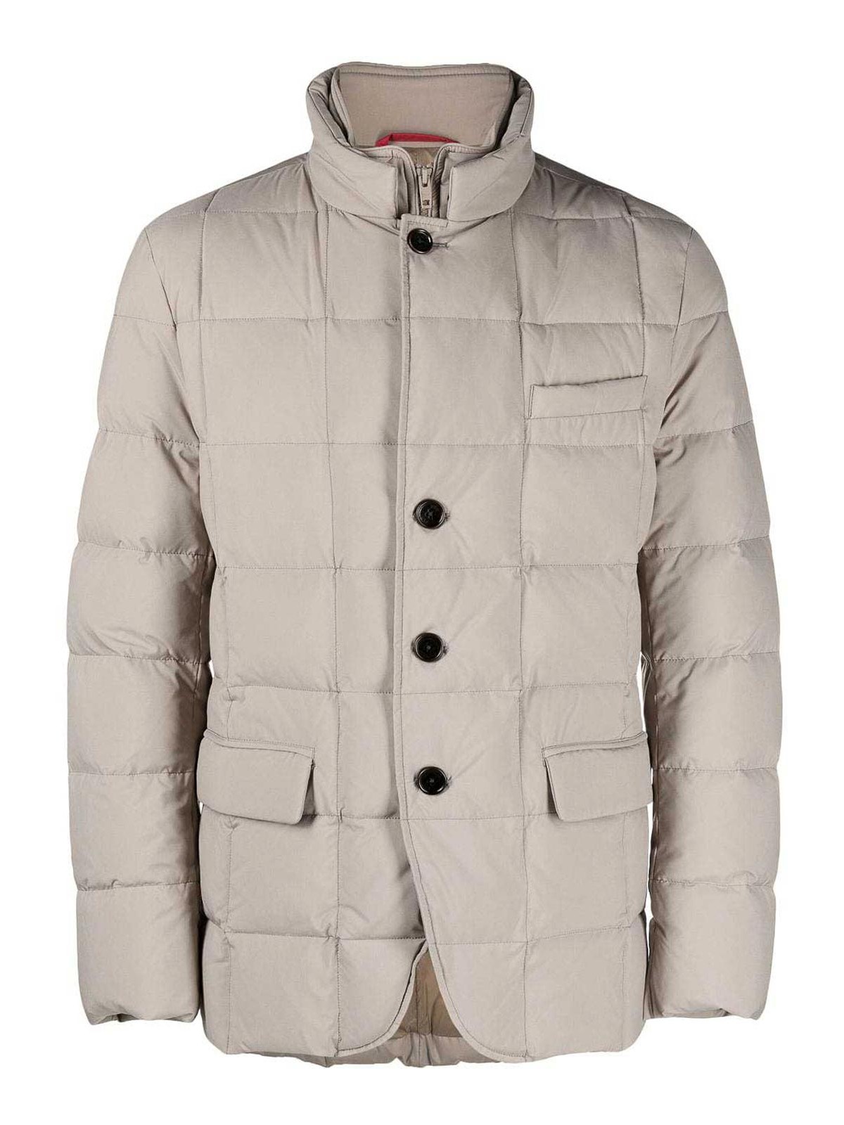 Fay High-neck Padded Jacket In Light Brown