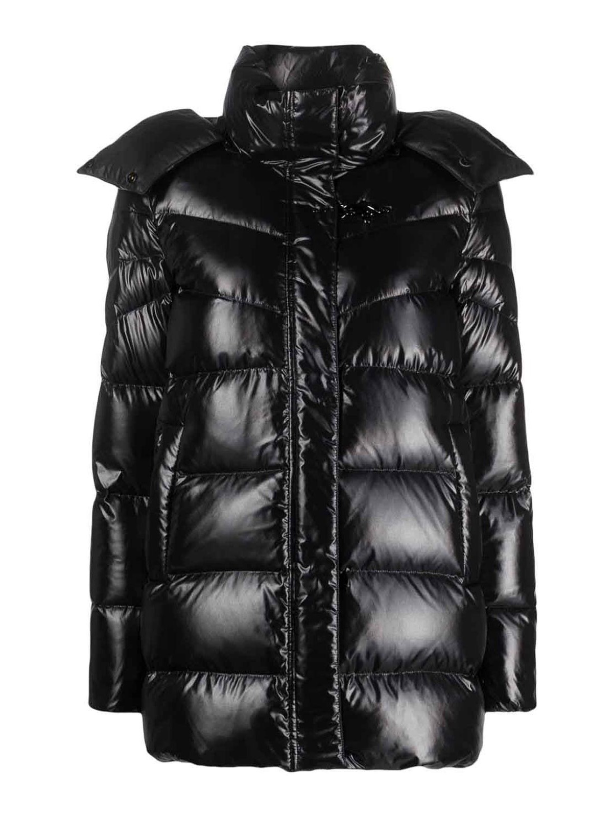 Shop Fay Padded Hooded Jacket In Black
