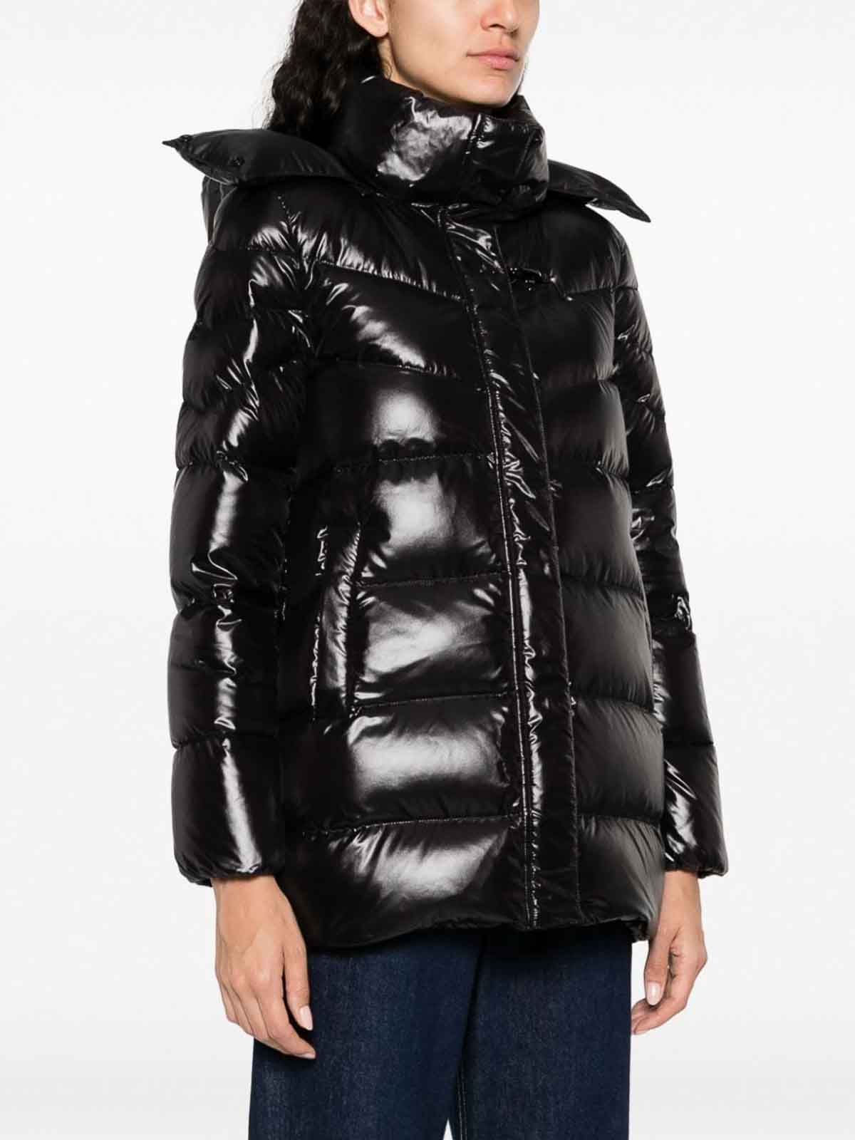 Shop Fay Padded Hooded Jacket In Black