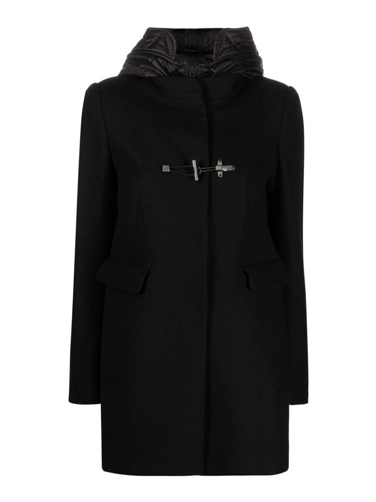 Shop Fay Toggle-fastening Hooded Coat In Negro