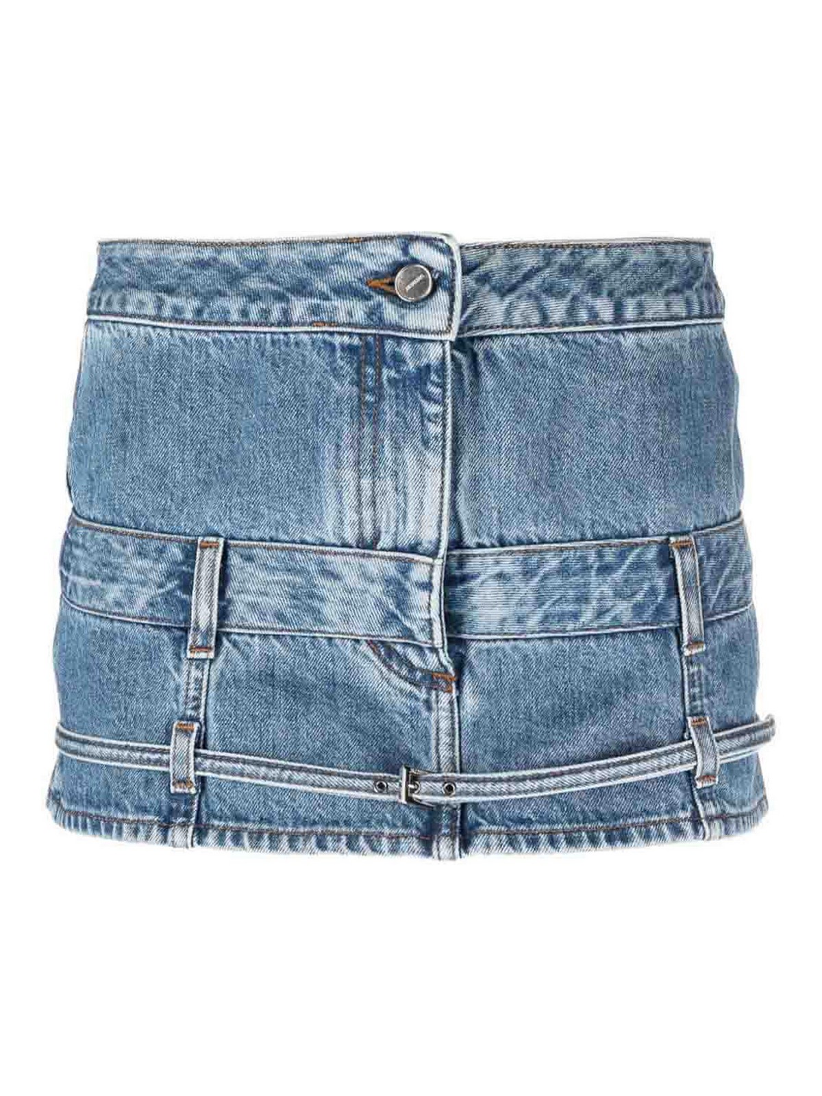 Shop Jacquemus Mini Denim Skirt In Blue
