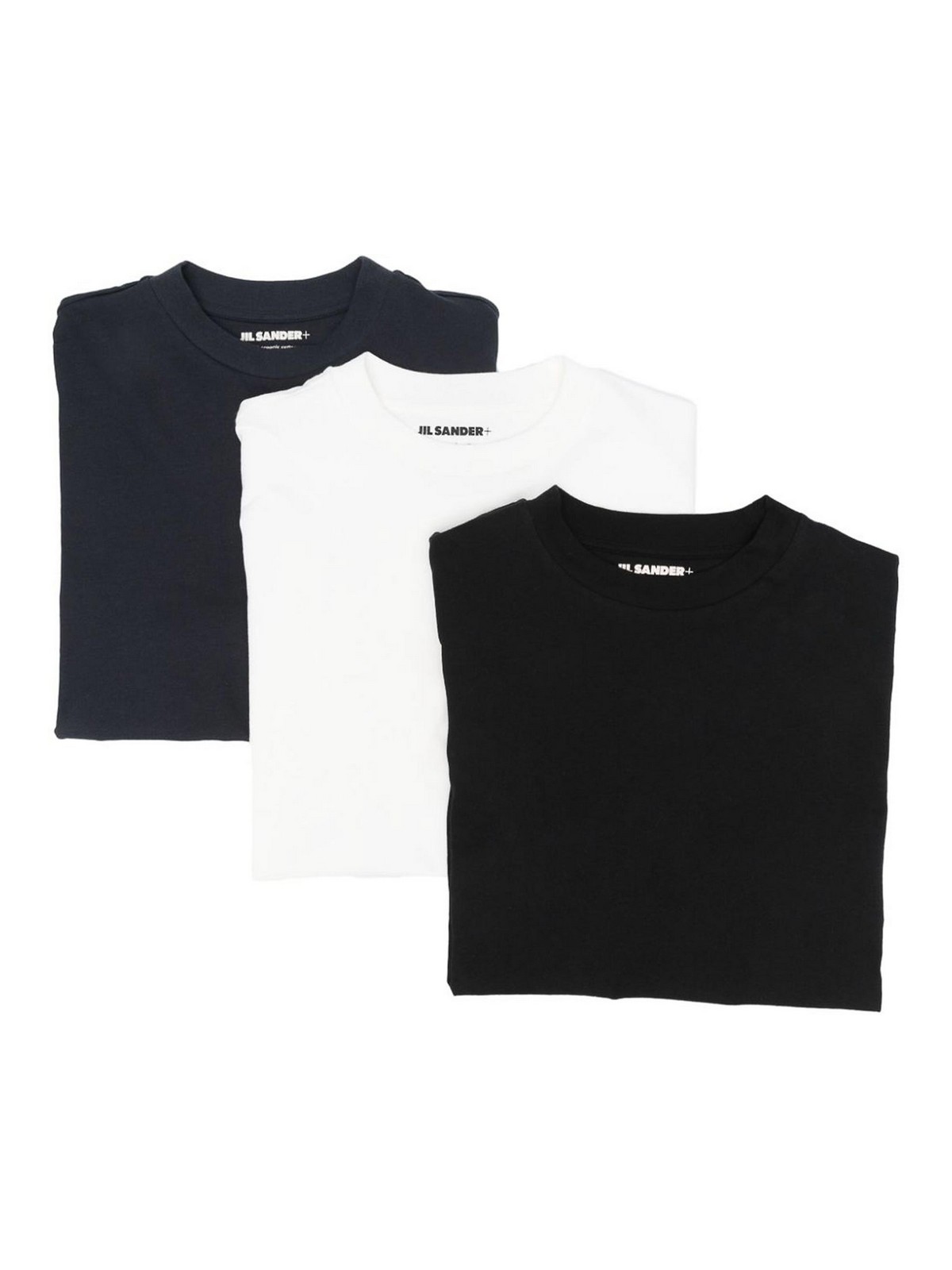 Jil Sander Logo-patch T-shirt (pack Of Three) In Multicolor