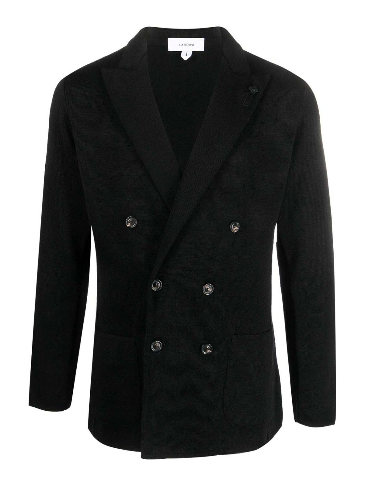 Lardini Peak-lapel Double-breasted Blazer In Black