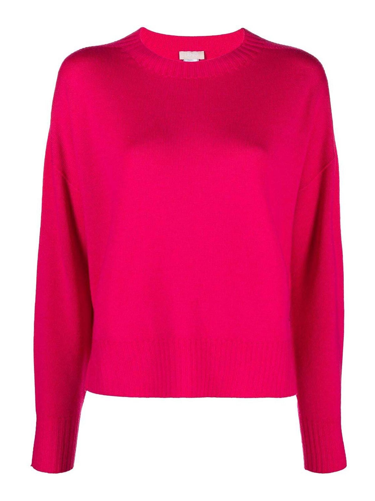 Shop Liu •jo Pink Knit Jumper In Multicolour