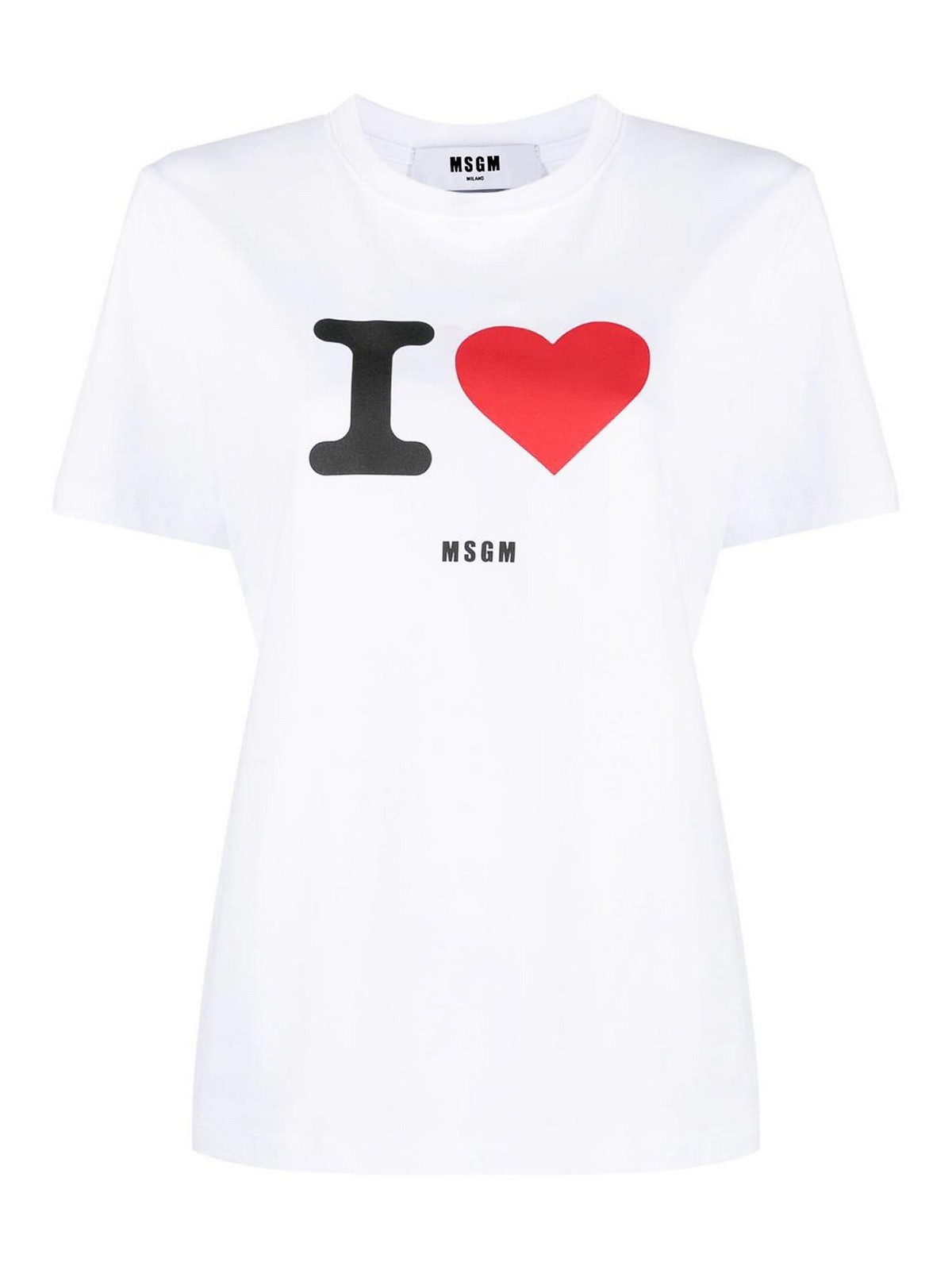 Msgm Graphic Print T-shirt In White
