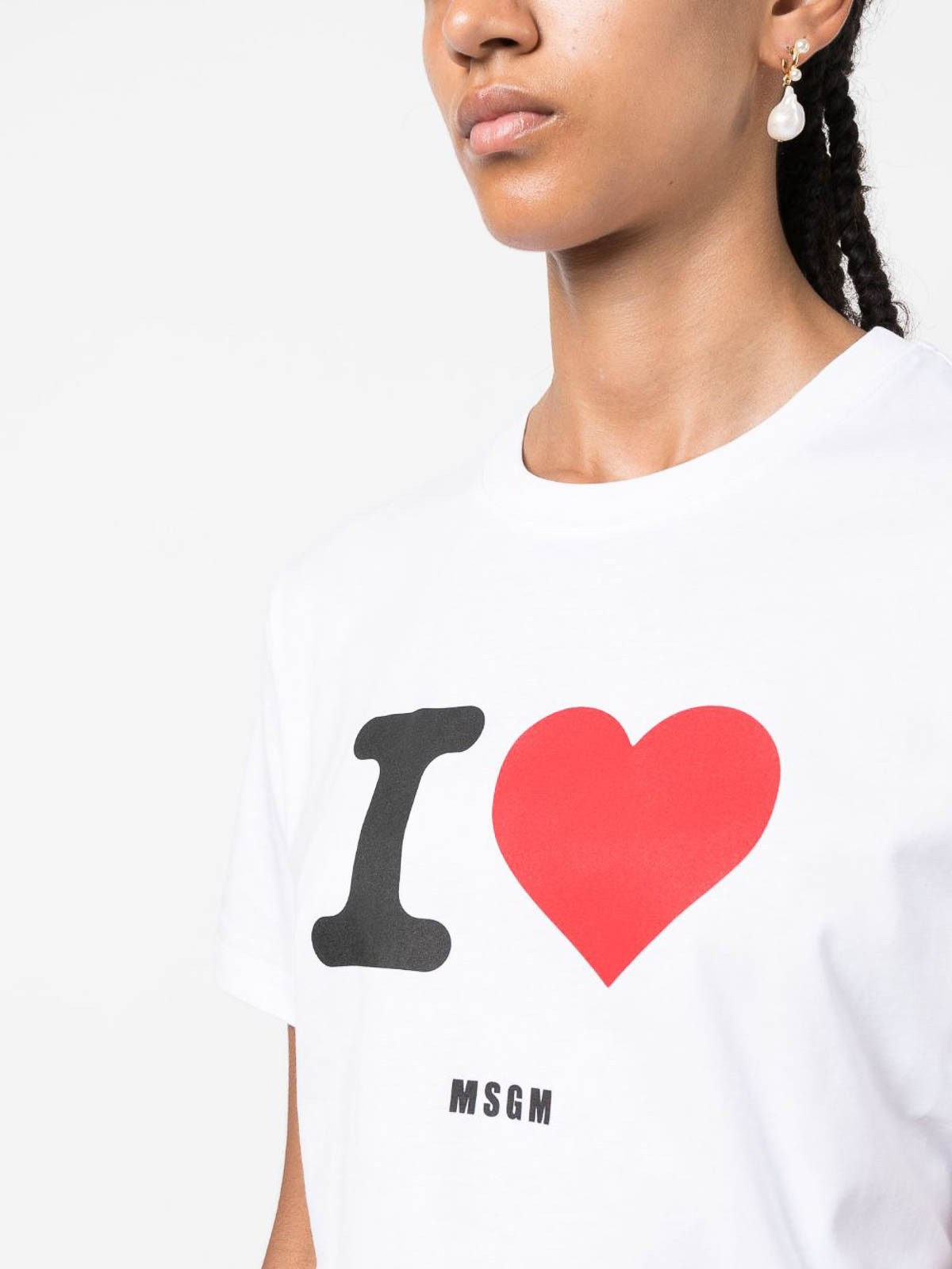 Shop Msgm Graphic Print T-shirt In White