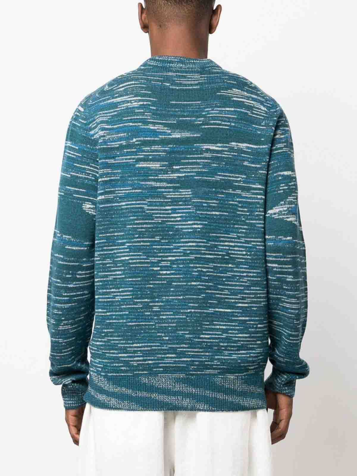 Shop Missoni Intarsia-knit Cashmere Jumper, Teal, Striped In Multicolor
