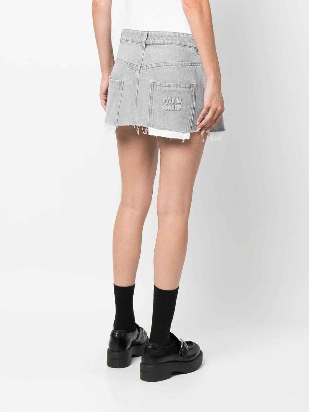 Mini skirts Miu Miu - Raw-Cut Denim Skirt - GWD278S23113LFF0031