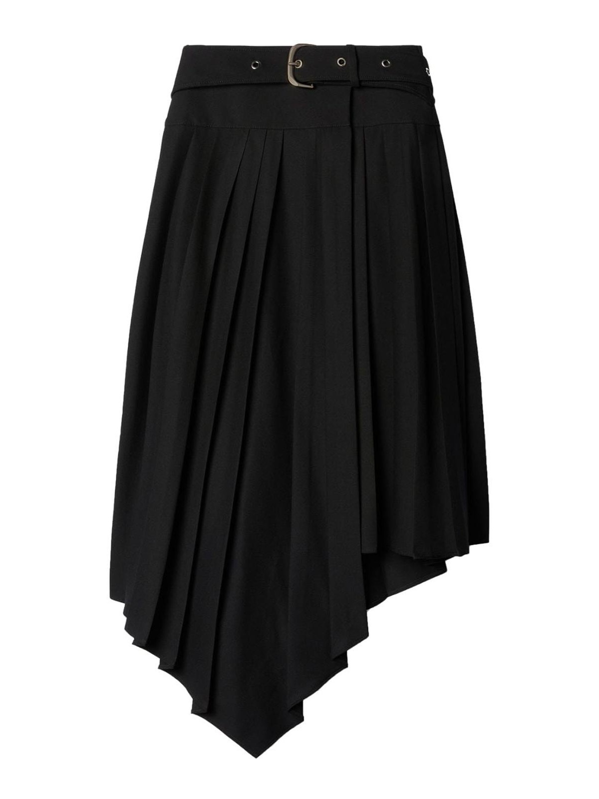 Shop Off-white Black Pleated Skirt In Negro