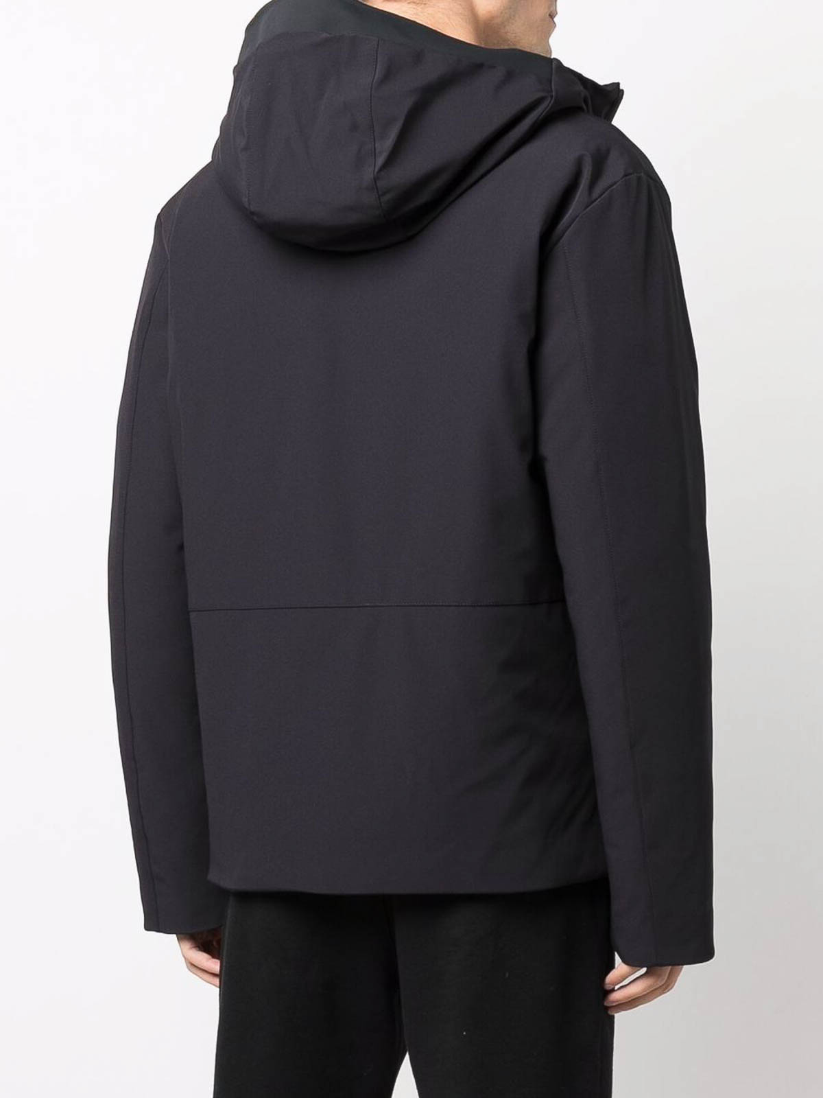 Shop Peuterey Zipped Hooded Jacket In Black