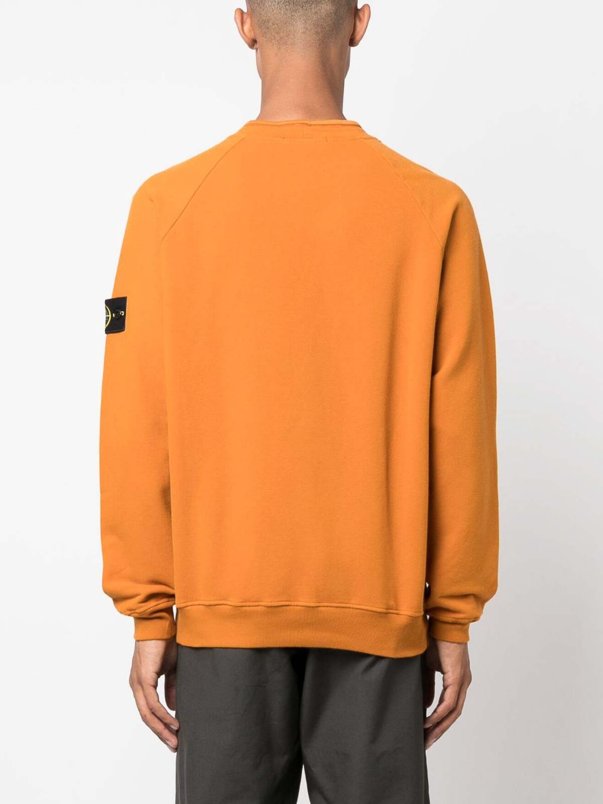 【送料&関税込】Stone  Compass Patch Crewneck Sweatshi Compass cotton jersey sweatshirt in black - Stone Island