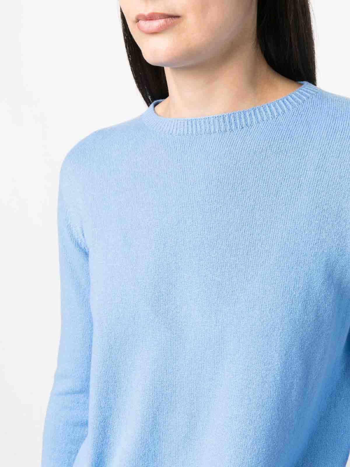 Pull Col Rond Bleu Tricoté Main - Taille 12/14 - Occasion Très Bon état