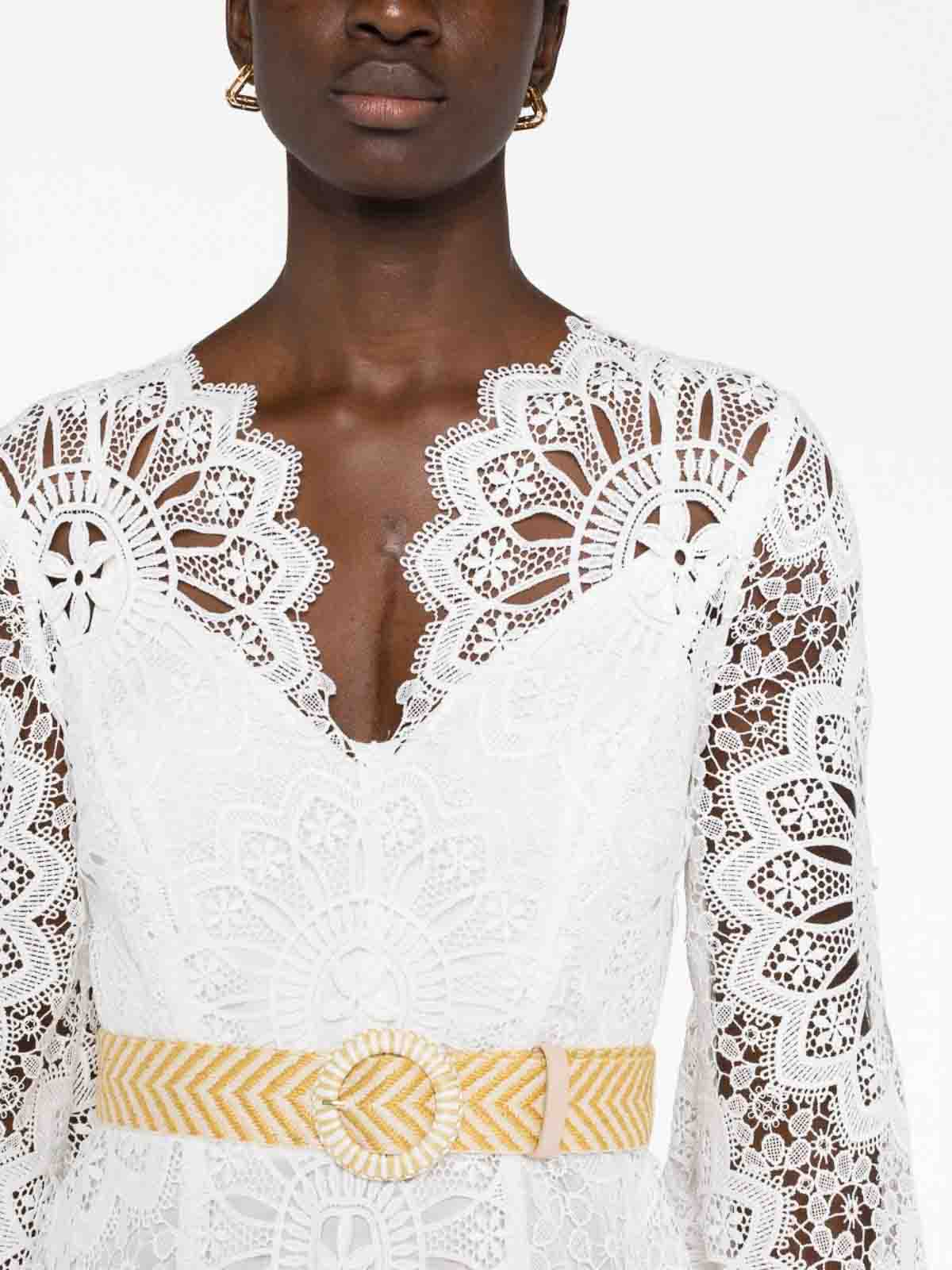 knee length dresses for ladies Zimmermann // Ivory Jude Crochet Trim Midi Dress – VSP Consignment main image 1