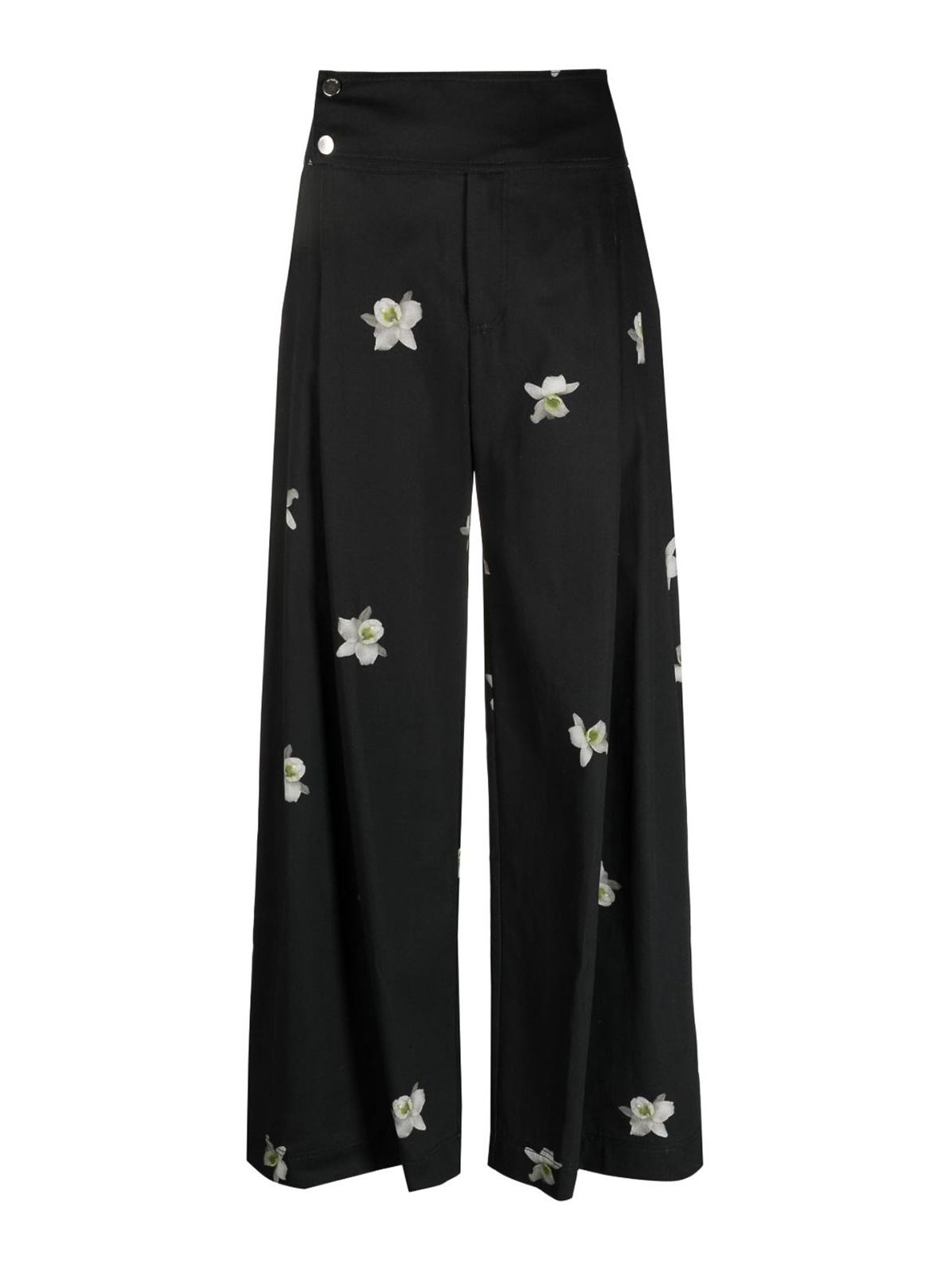 Pinko Orchid print rousers - Black - Women | 102629A1FFZZ2