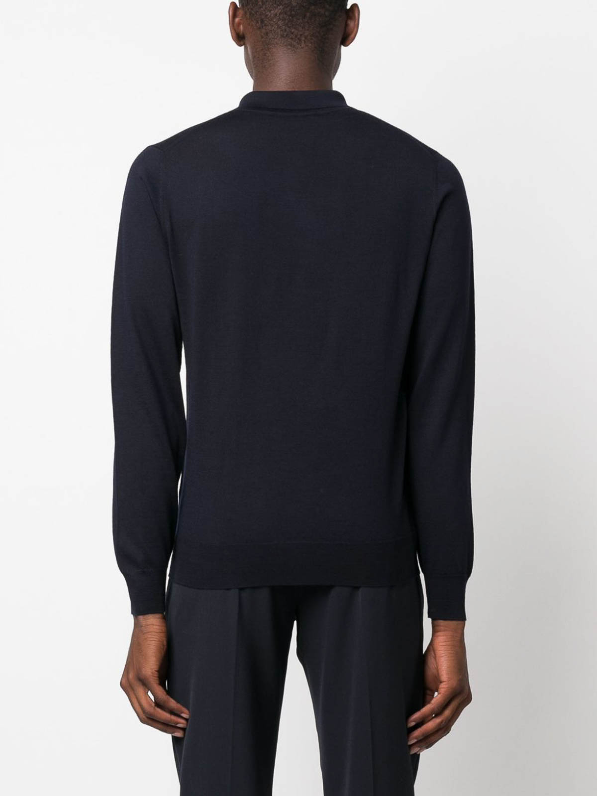 コルネリアーニ　ポロシャツ　52 Men's ice cotton and silk polo shirt with nude/brown zip