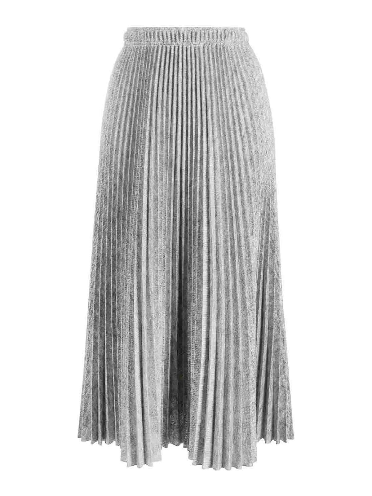 Shop Ermanno Scervino Pleated Midi Skirt In Grey