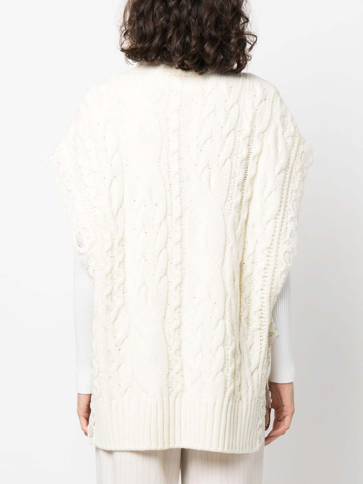 Ermanno Scervino cable-knit short-sleeve cardigan - White