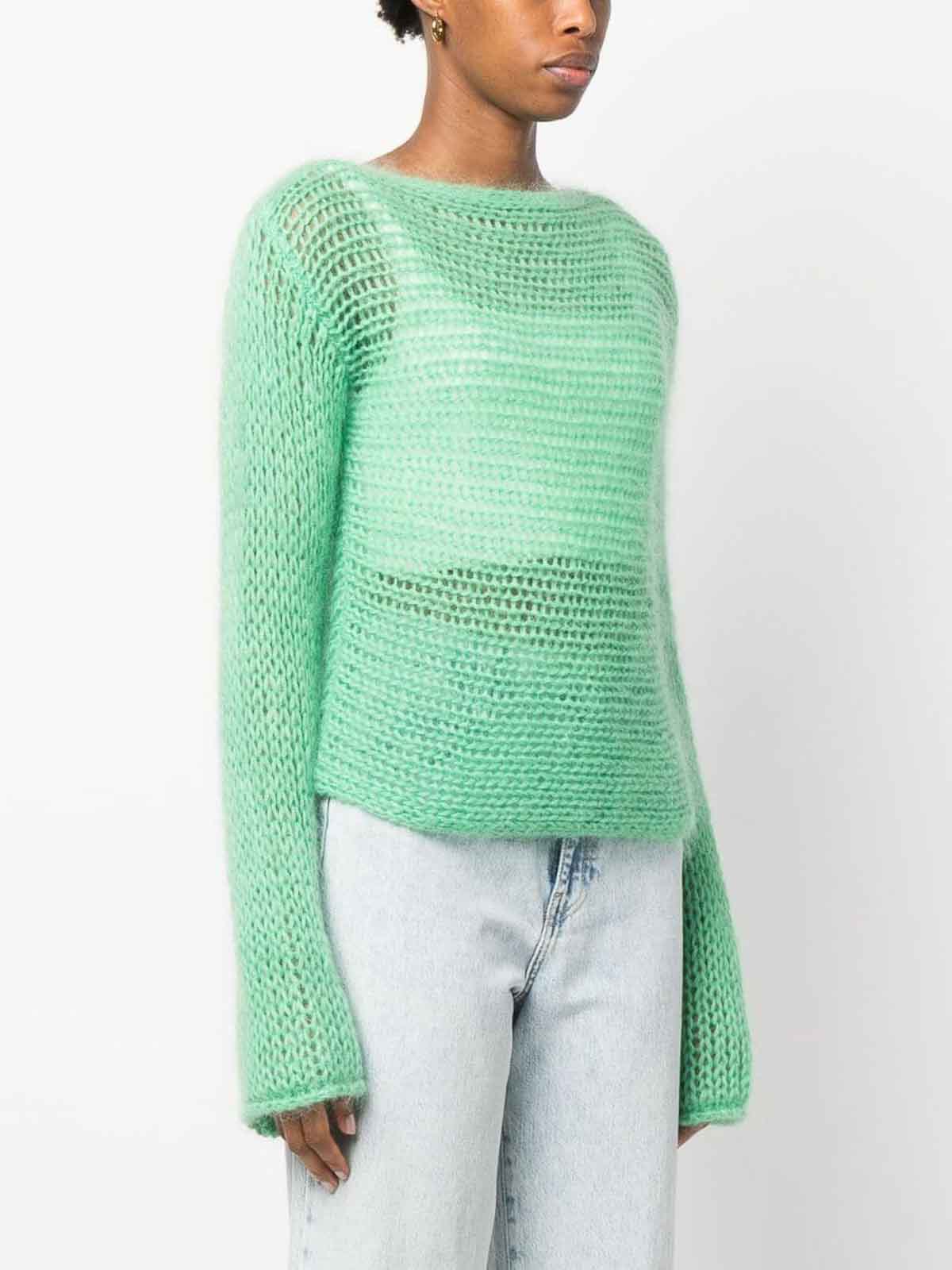 Shop Forte Forte Open-knit Jumper In Green