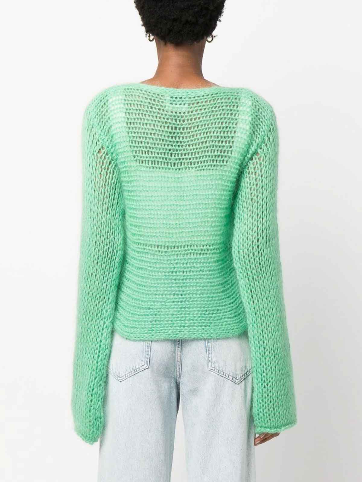 Shop Forte Forte Open-knit Jumper In Green