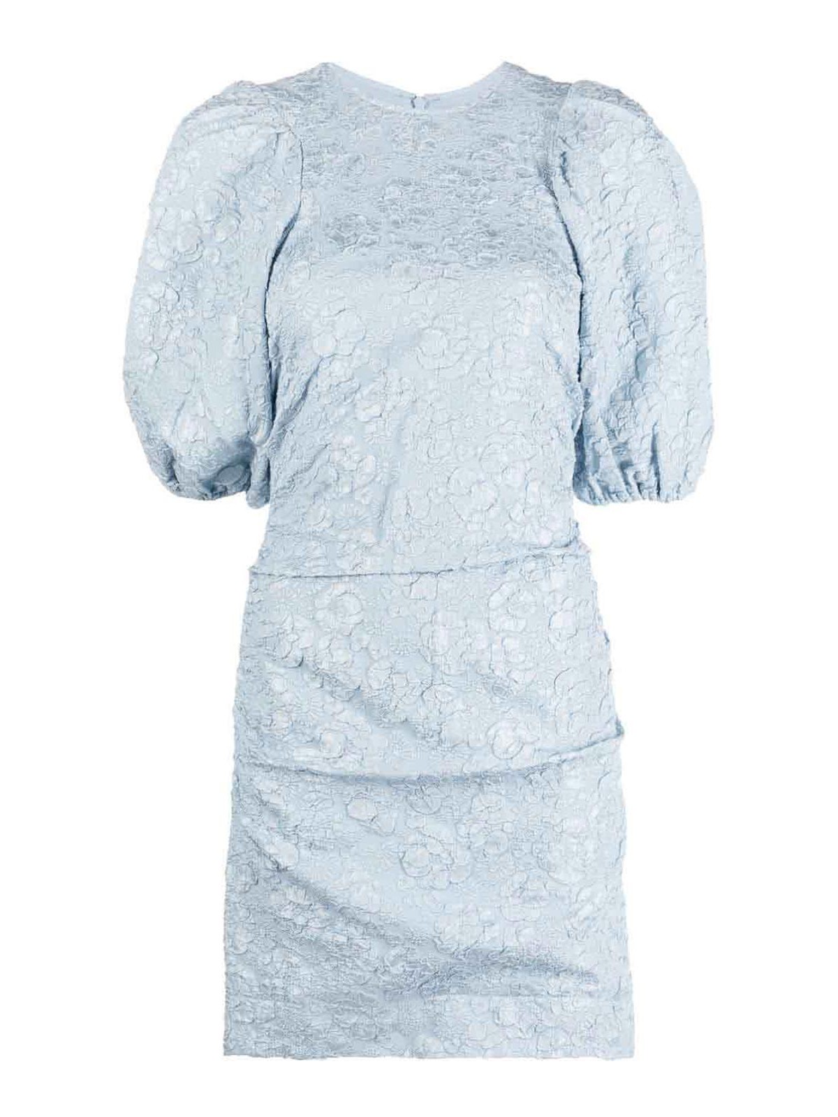 Ganni Floral-jacquard dress - Light Blue - Women|F8203772