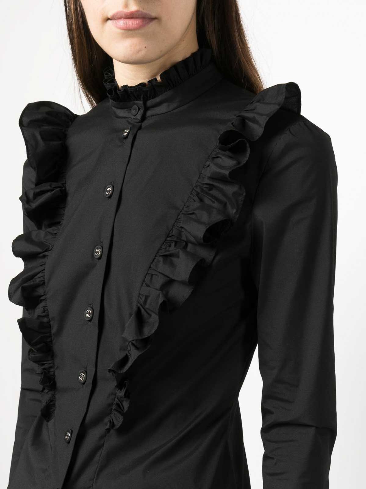 Shop Philosophy Di Lorenzo Serafini Ruffled Shirt In Black