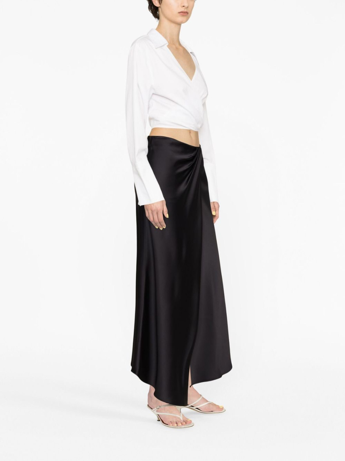 Shop Pinko Asymmetric Maxi Skirt In Black