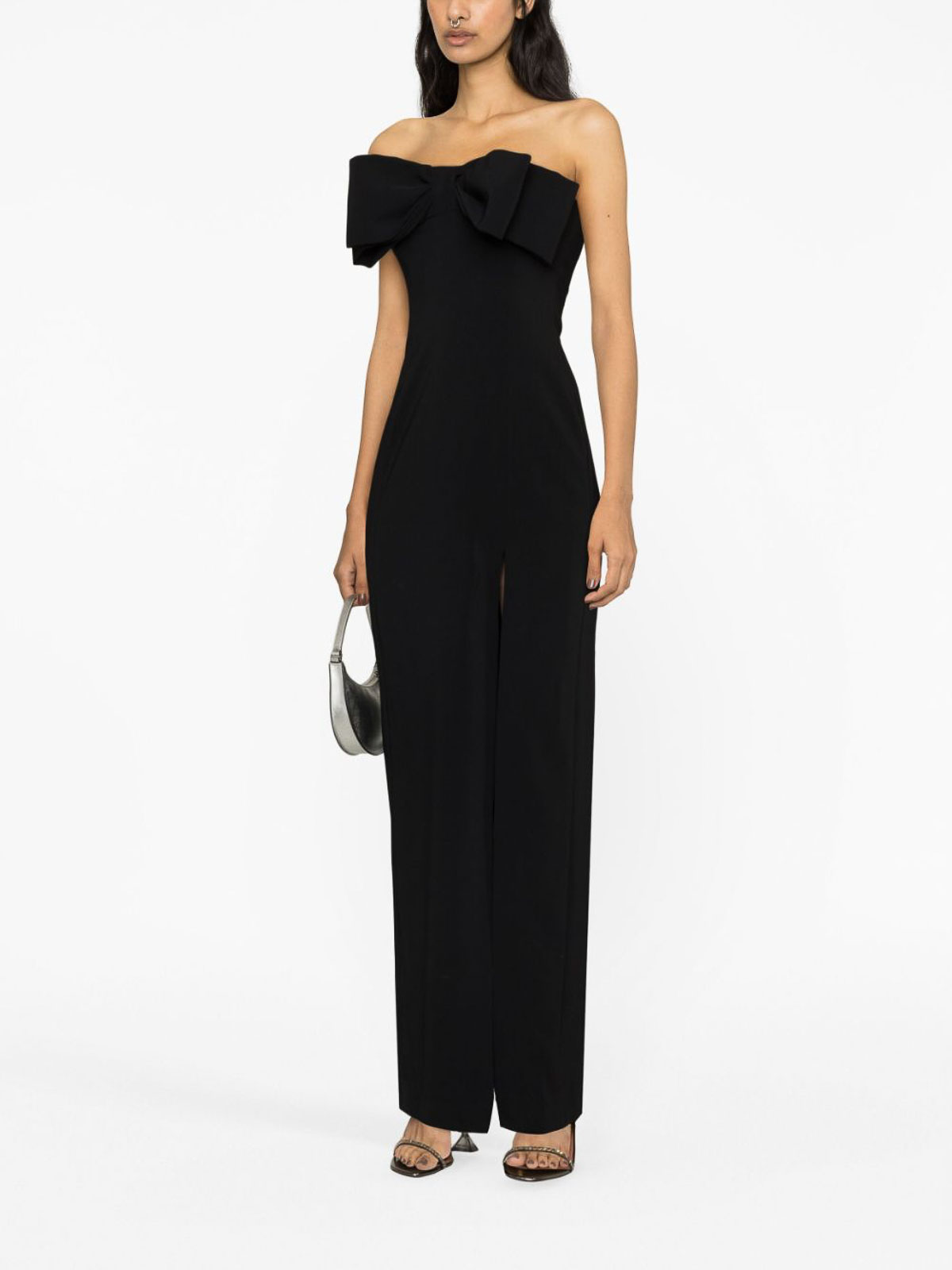 オールインワン・サロペット Pinko Fitted Black Maxi Dress With High Neckline PINKO Buckled Long Dress | Black | FARFETCH