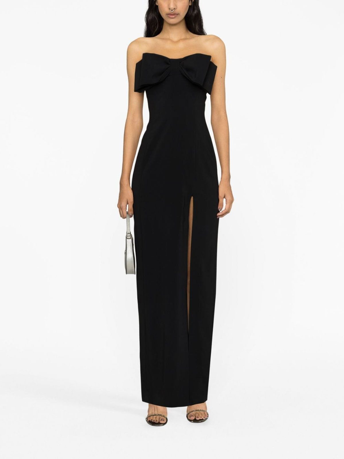 オールインワン・サロペット Pinko Fitted Black Maxi Dress With High Neckline PINKO | Black Women's Long Dress | YOOX