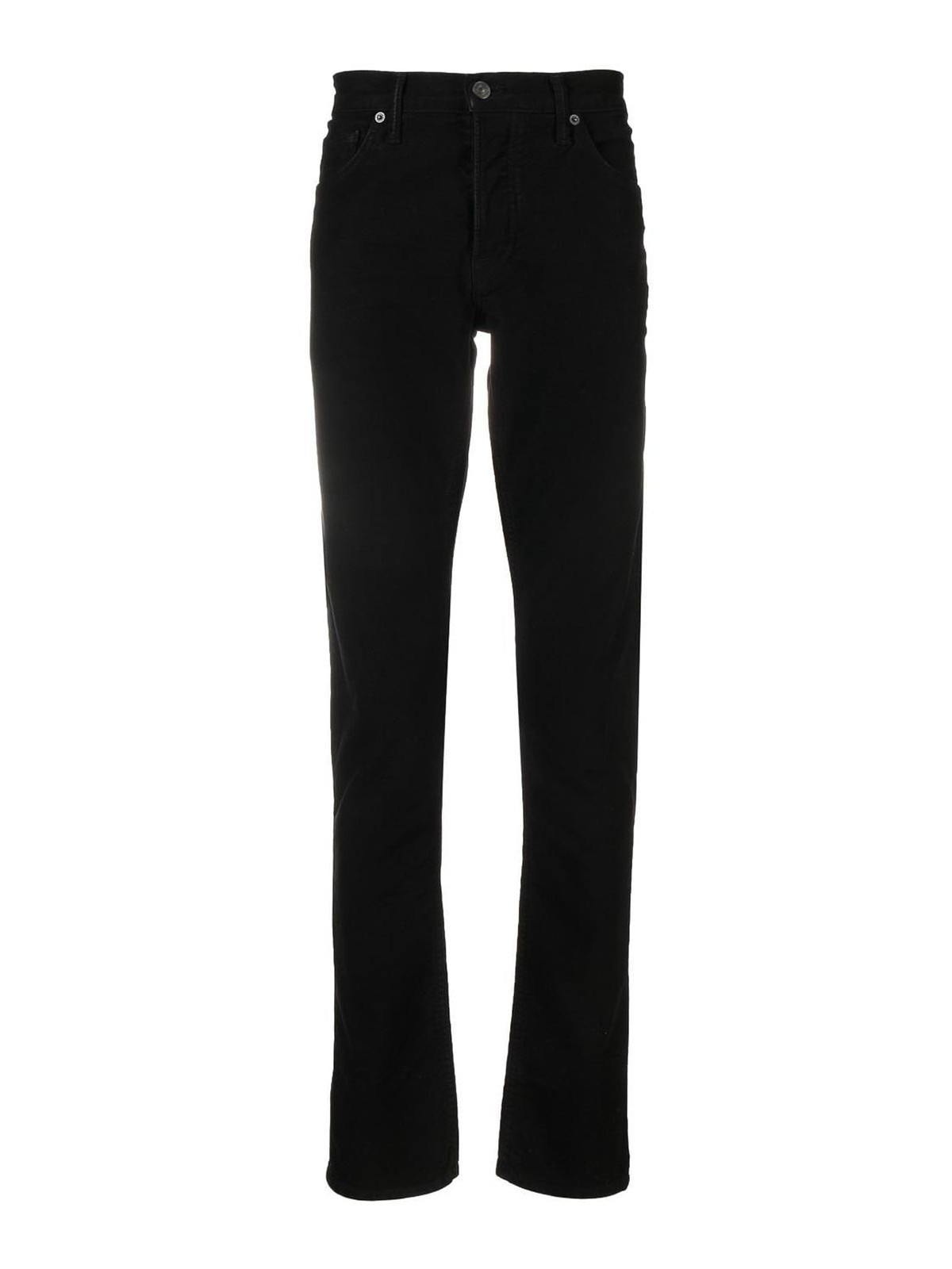 Trousers Shorts Tom Ford - Jet black slim-cut leg trousers ...