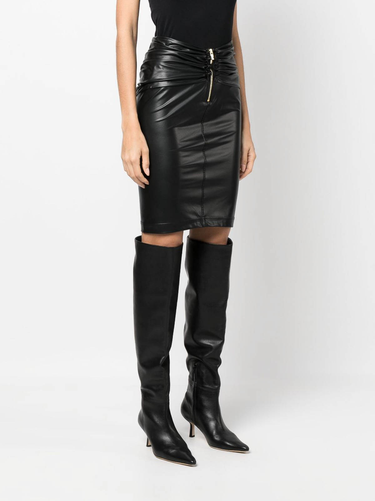 Pinko Felicia draped-detailing skirt - Black | 101999A18BZ99