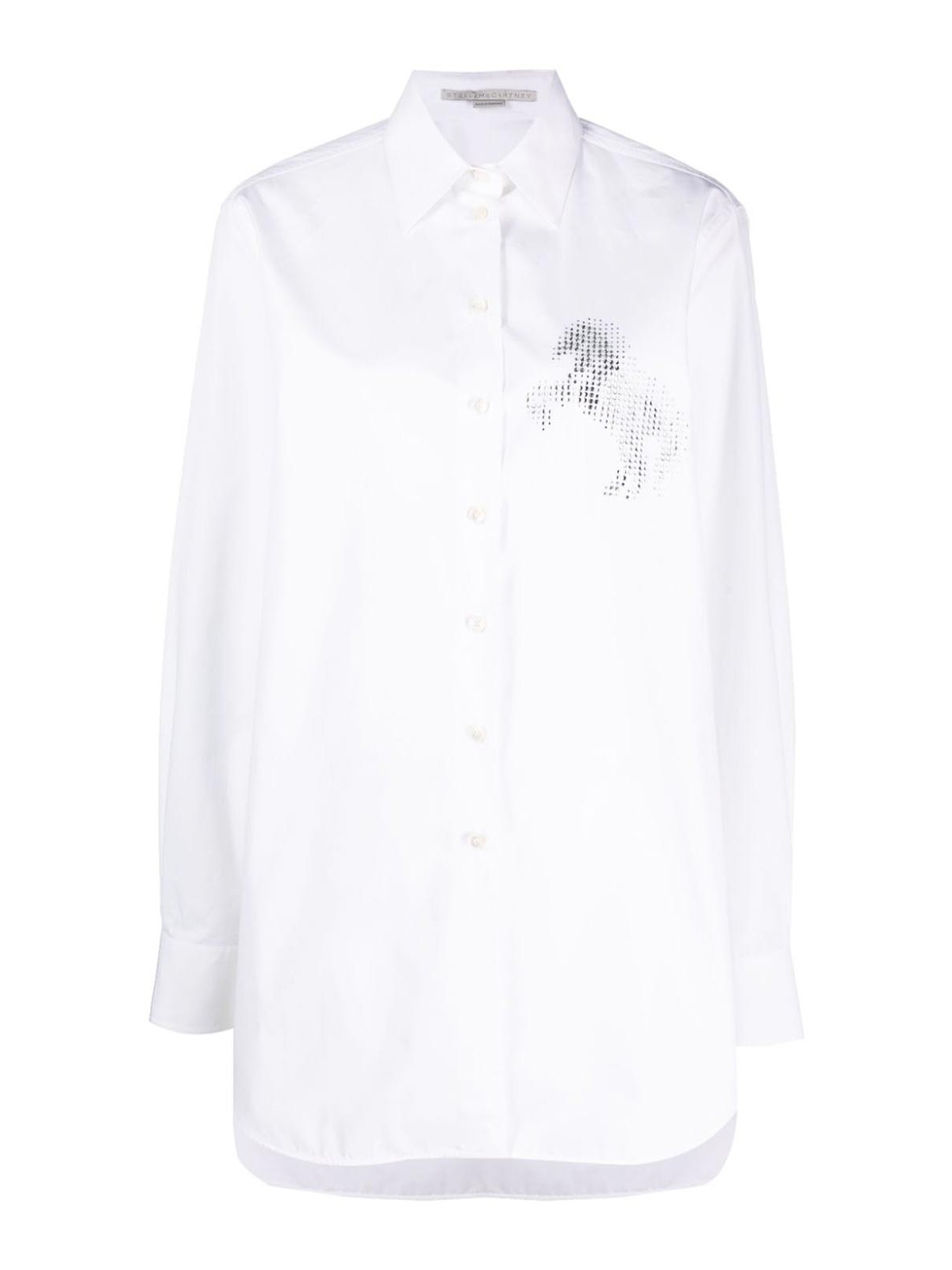 Stella Mccartney Crystal-embellished Horse Shirt In White