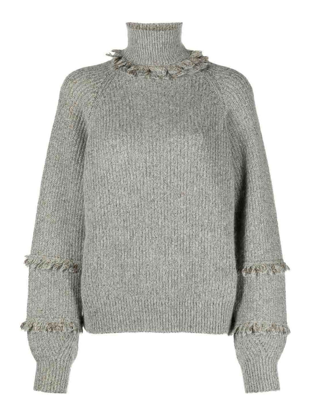 TWINSET FRAYED-TRIM JUMPER
