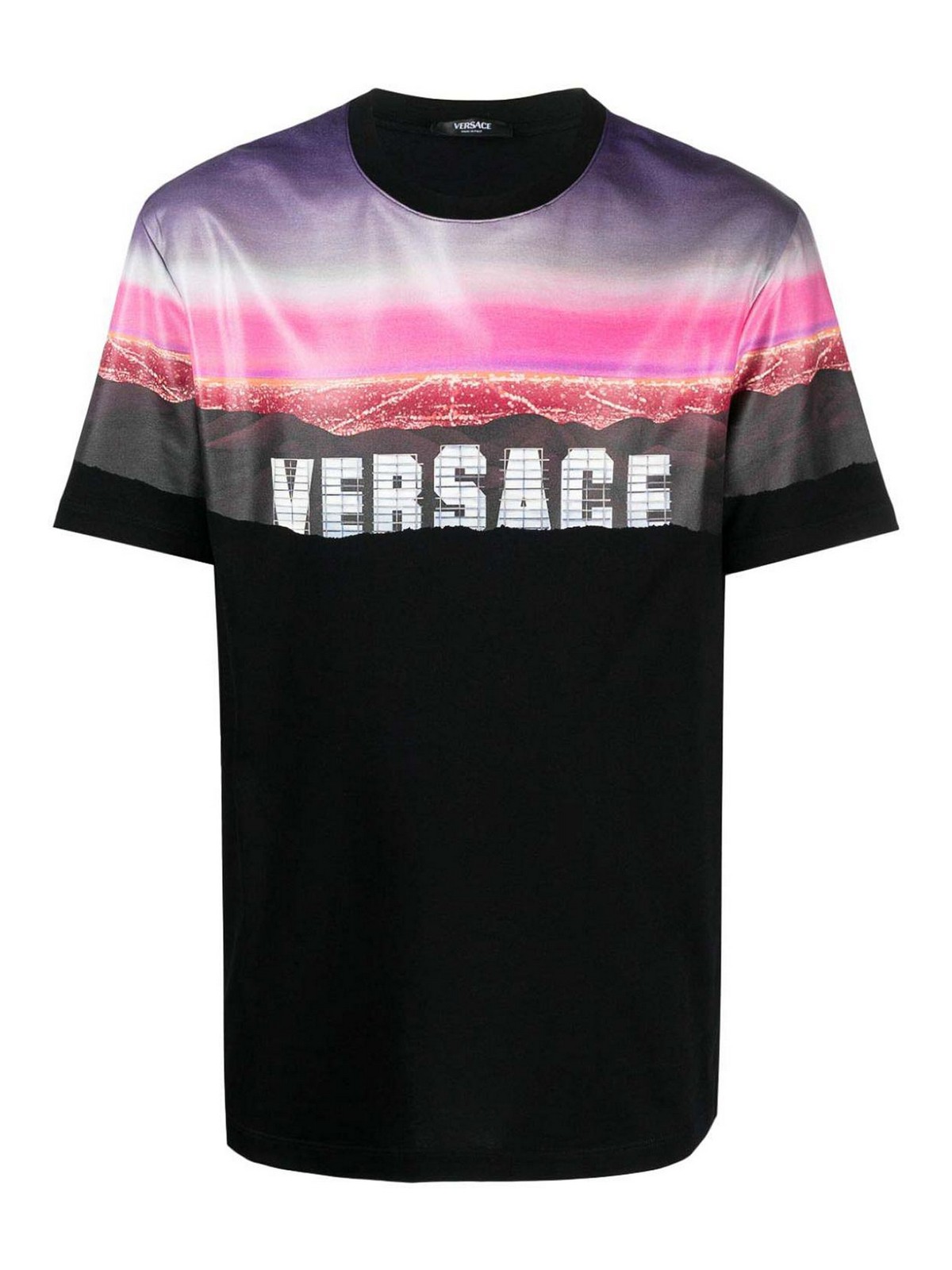 Shop Versace Hills T-shirt In Negro
