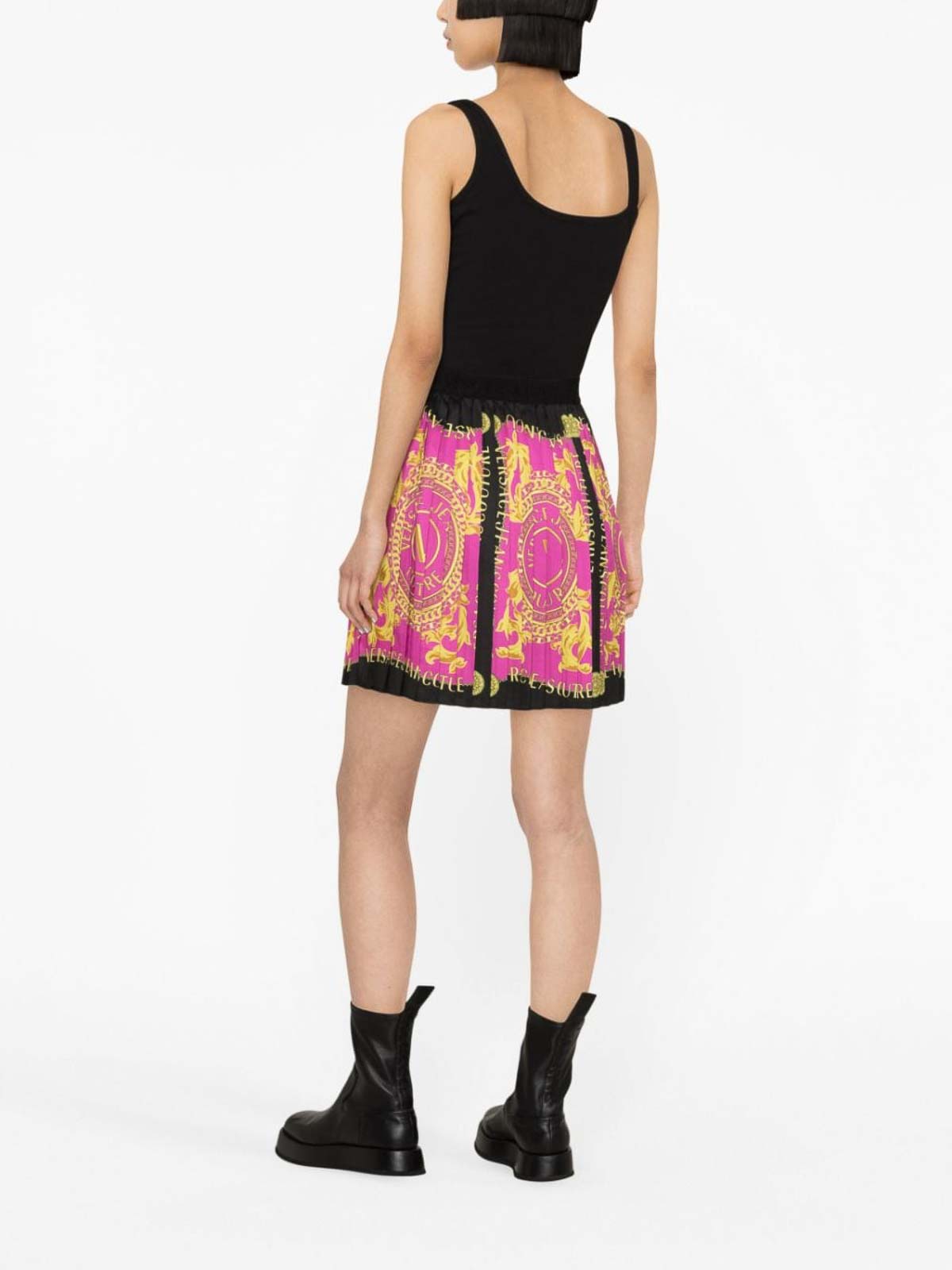 Shop Versace Jeans Baroque Couture Miniskirt In Multicolour