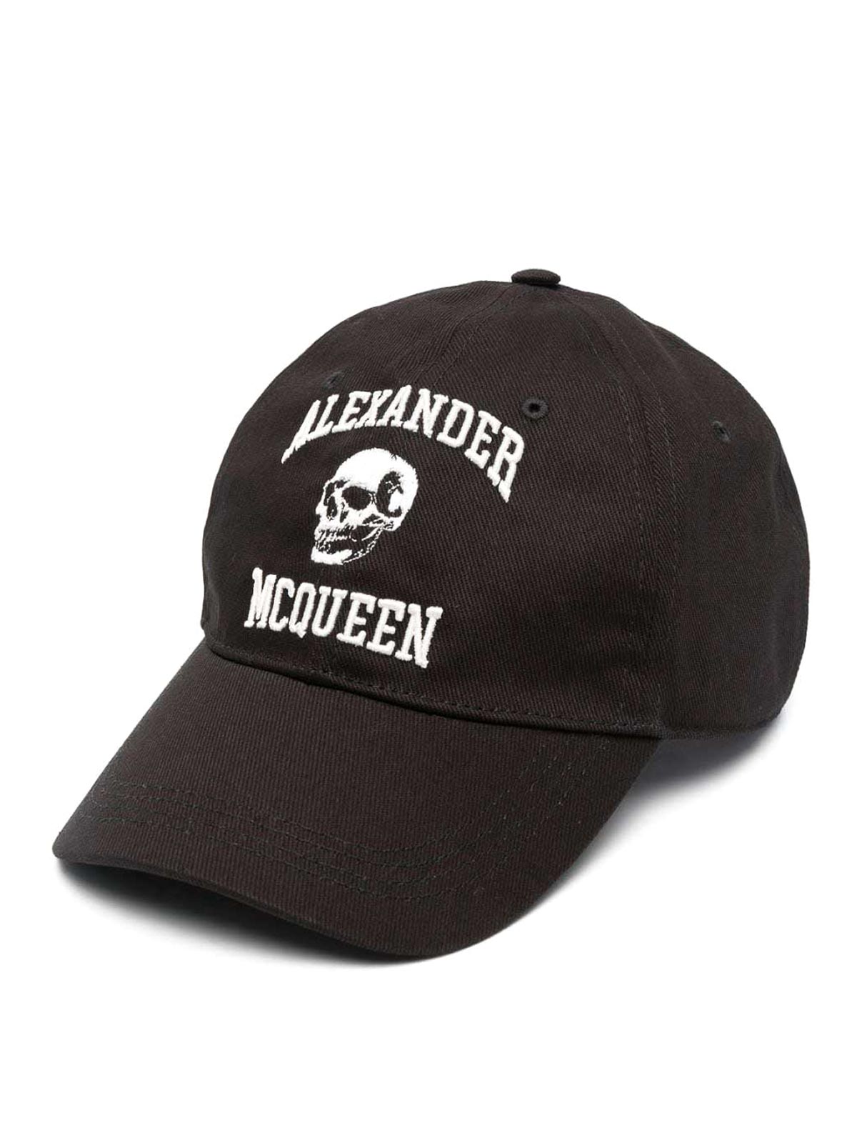 Shop Alexander Mcqueen Embroidered Baseball Cap In Black