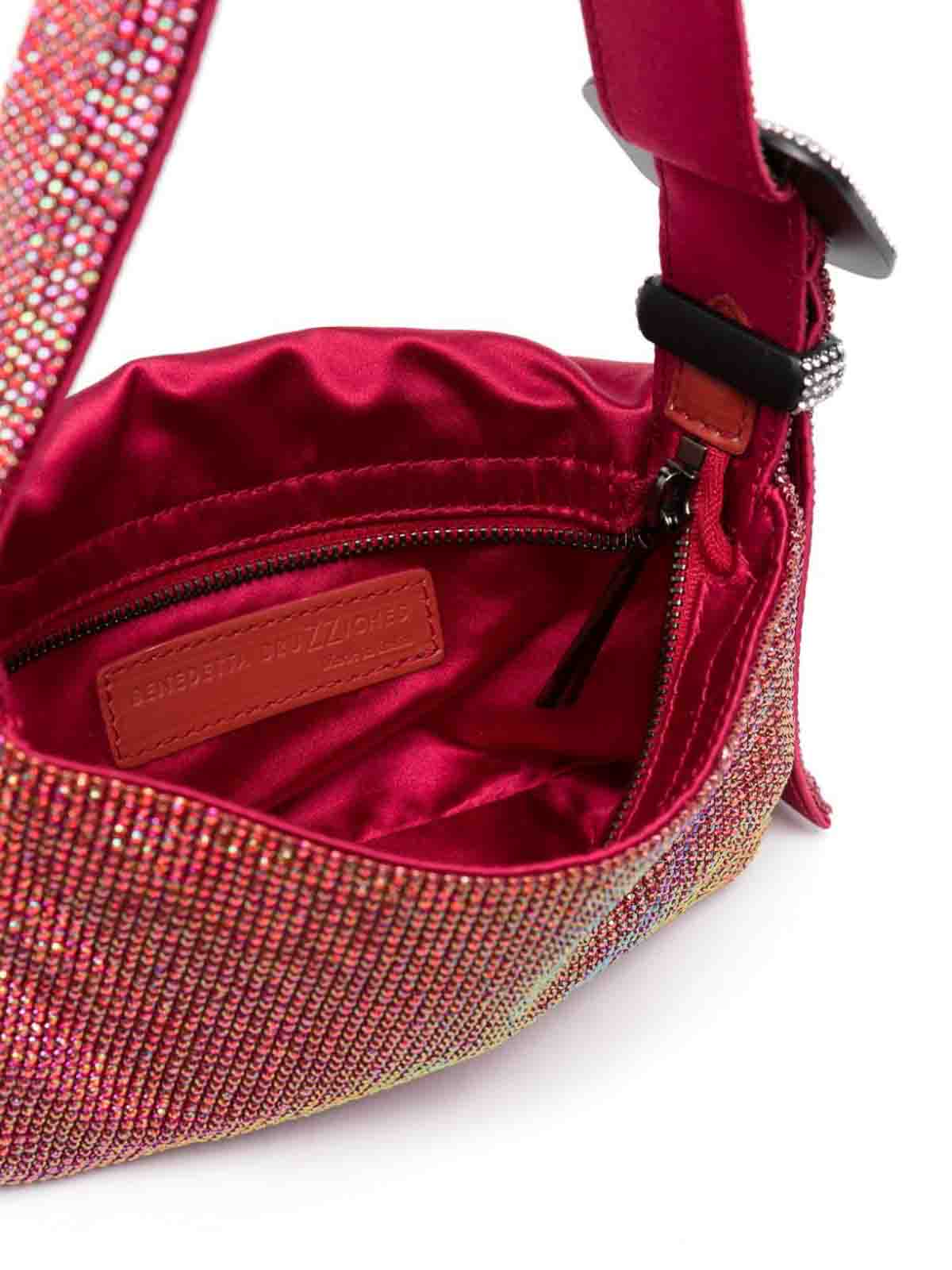 Shop Benedetta Bruzziches Crystal Shoulder Bag In Brown