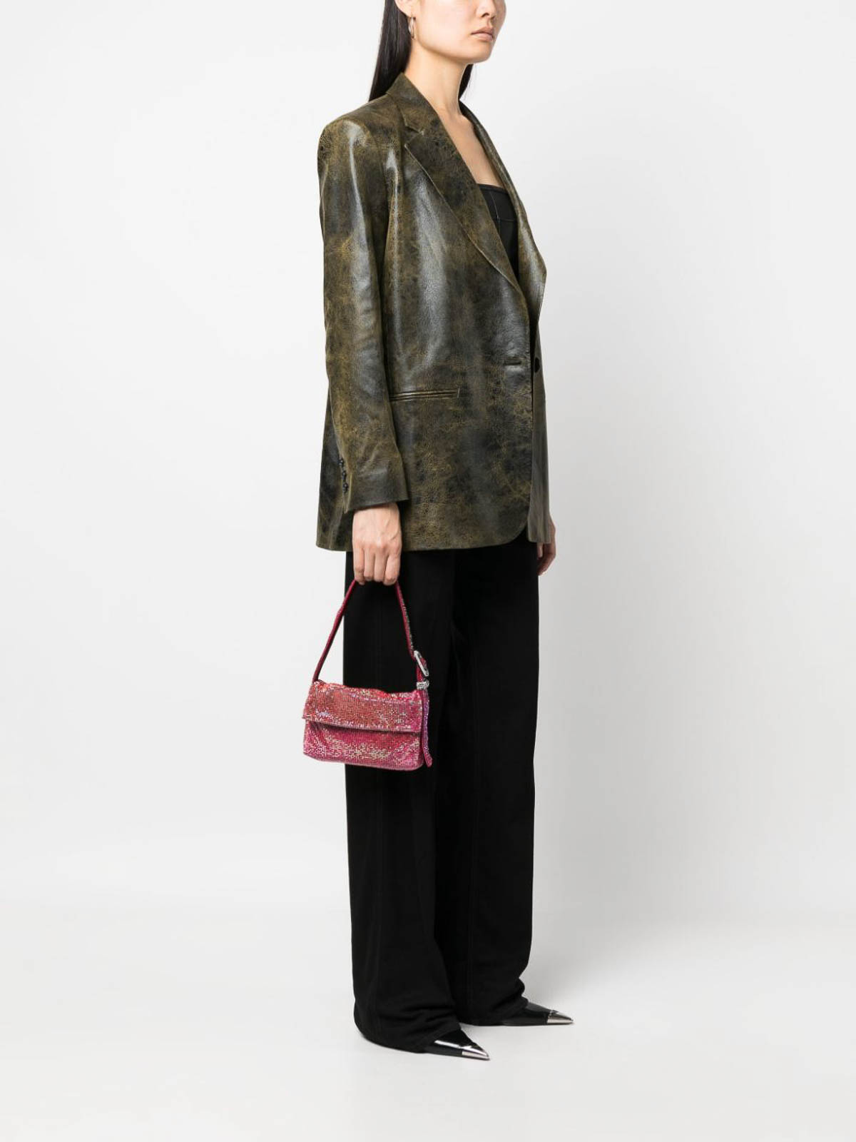 Shop Benedetta Bruzziches Crystal Shoulder Bag In Brown