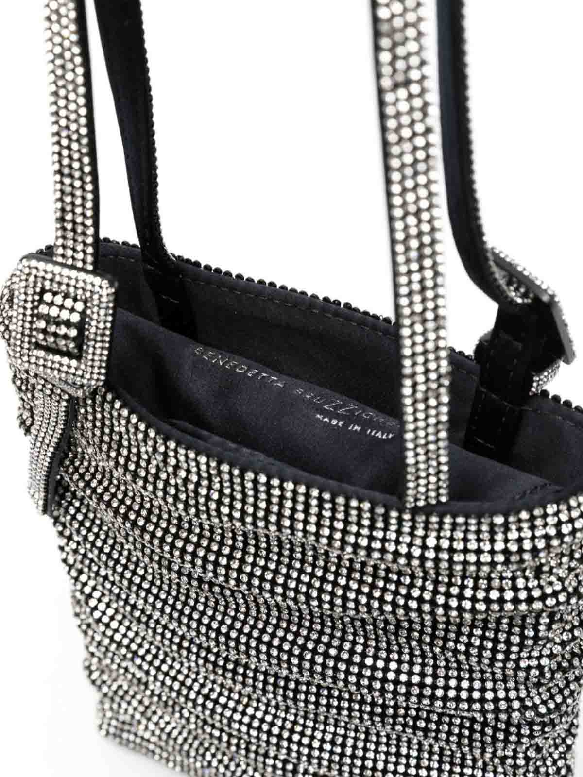 Shop Benedetta Bruzziches Lollo Rhinestone Shoulder Bag In Silver