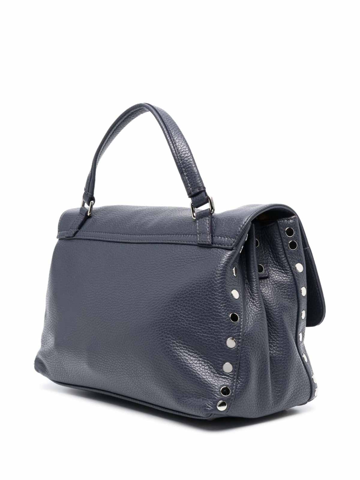 トートバッグ ZANELLATO Women Shoulder Bags 068010 0050000S Z0566 BLUE PEL POSTINA® SMALL BAG IN DENIM BLUE RAW LEATHER | Zanellato