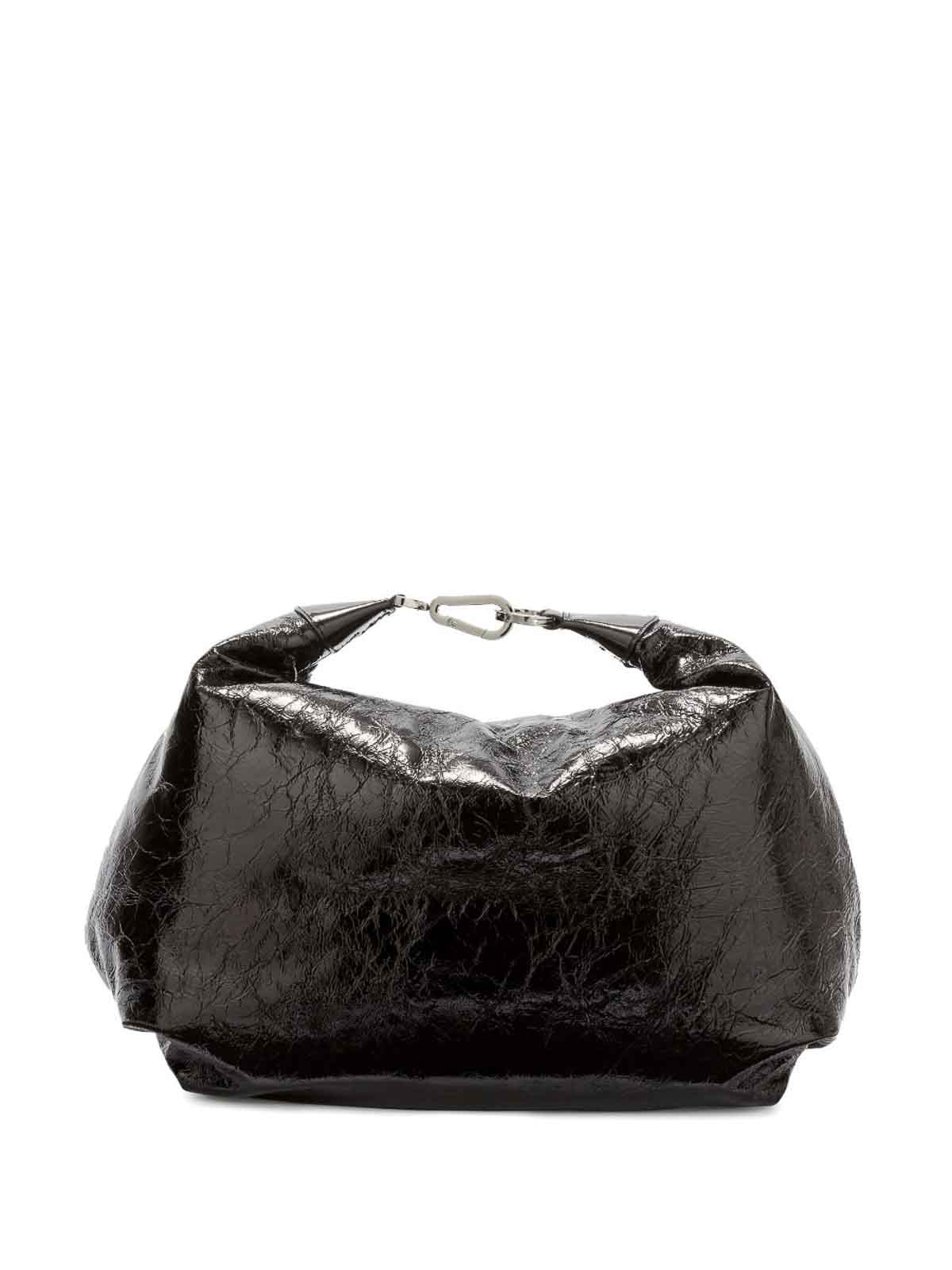 Shop Palm Angels Palm-motif Leather Hobo Bag In Black