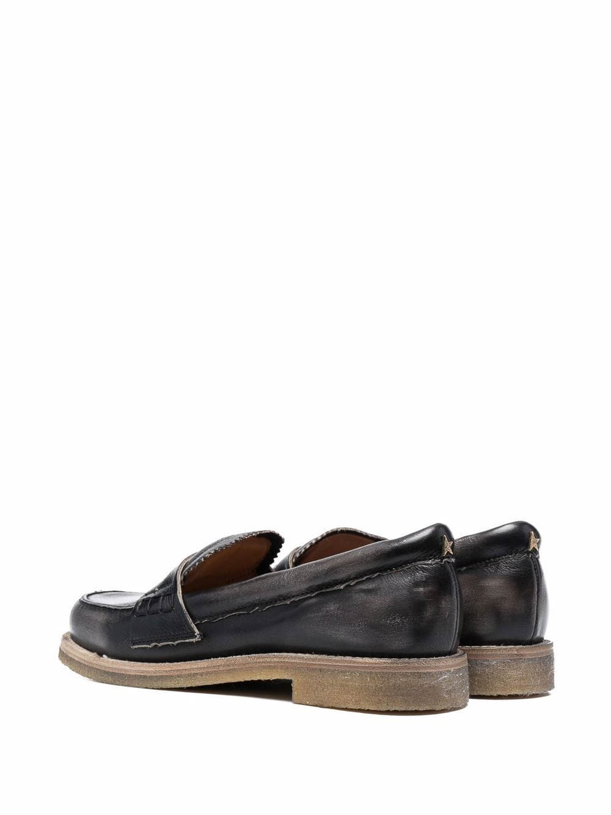 Golden Goose Distressed Effect Loafers In Black