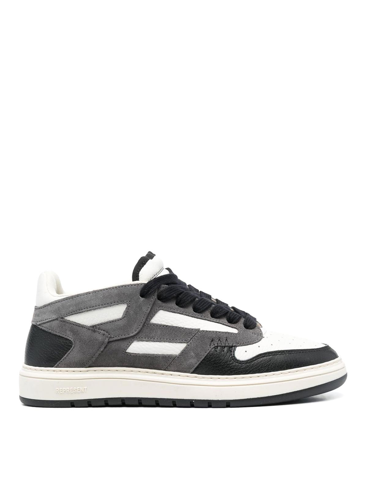 Shop Represent Grey/white Reptor Low-top Sneakers