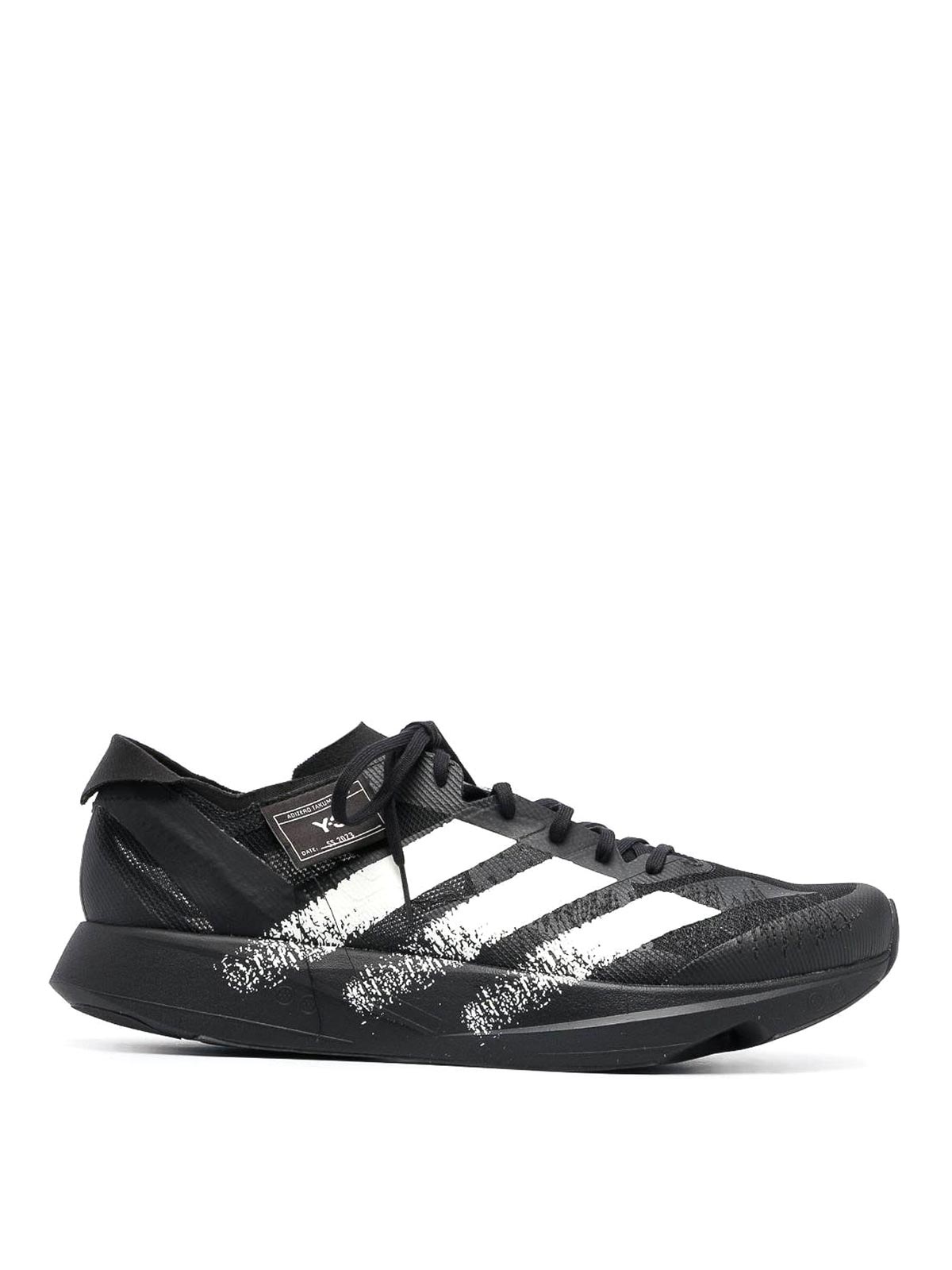 Y-3 Striped Lace-up Sneakers In Black White