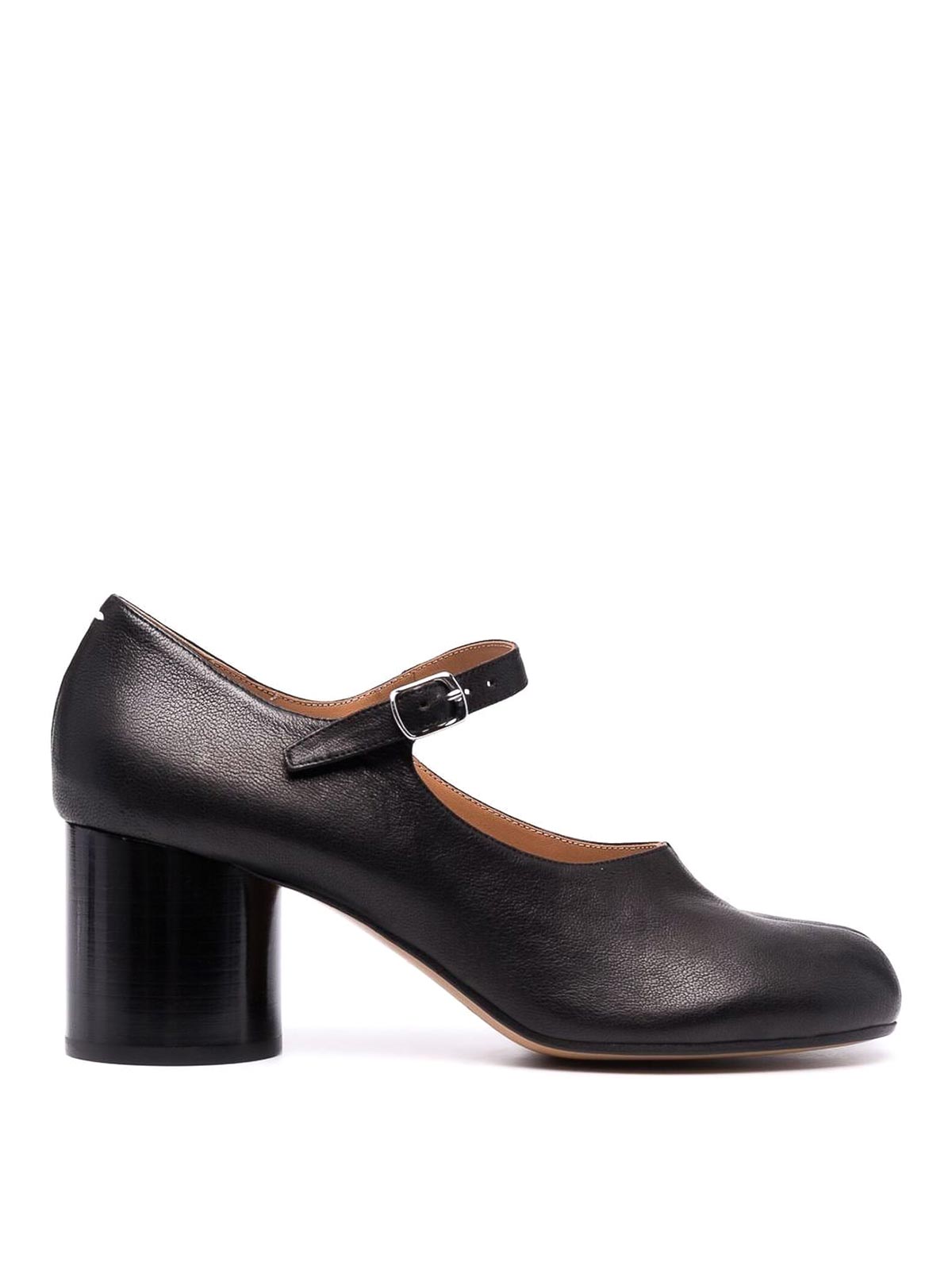 Maison Margiela Tabi Leather Heels In Shinyblack