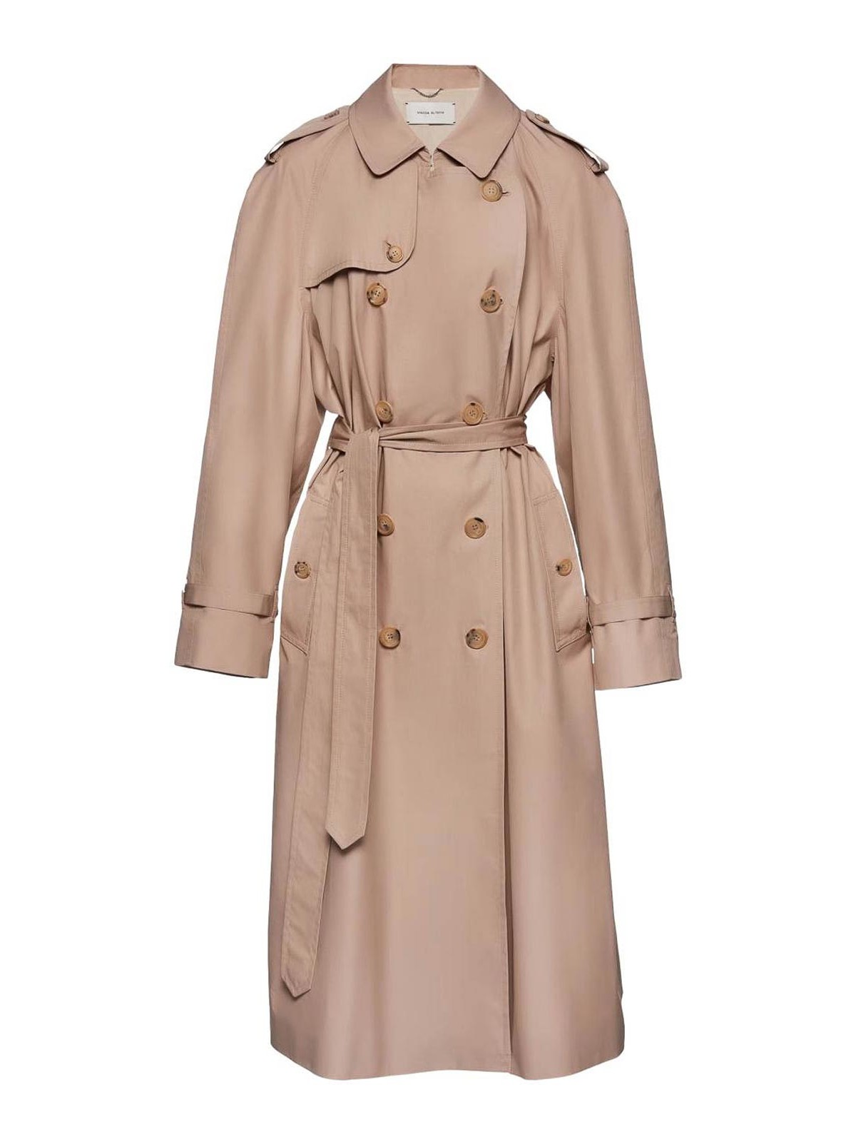 Magda Butrym Cotton-silk Trench Coat In Beis
