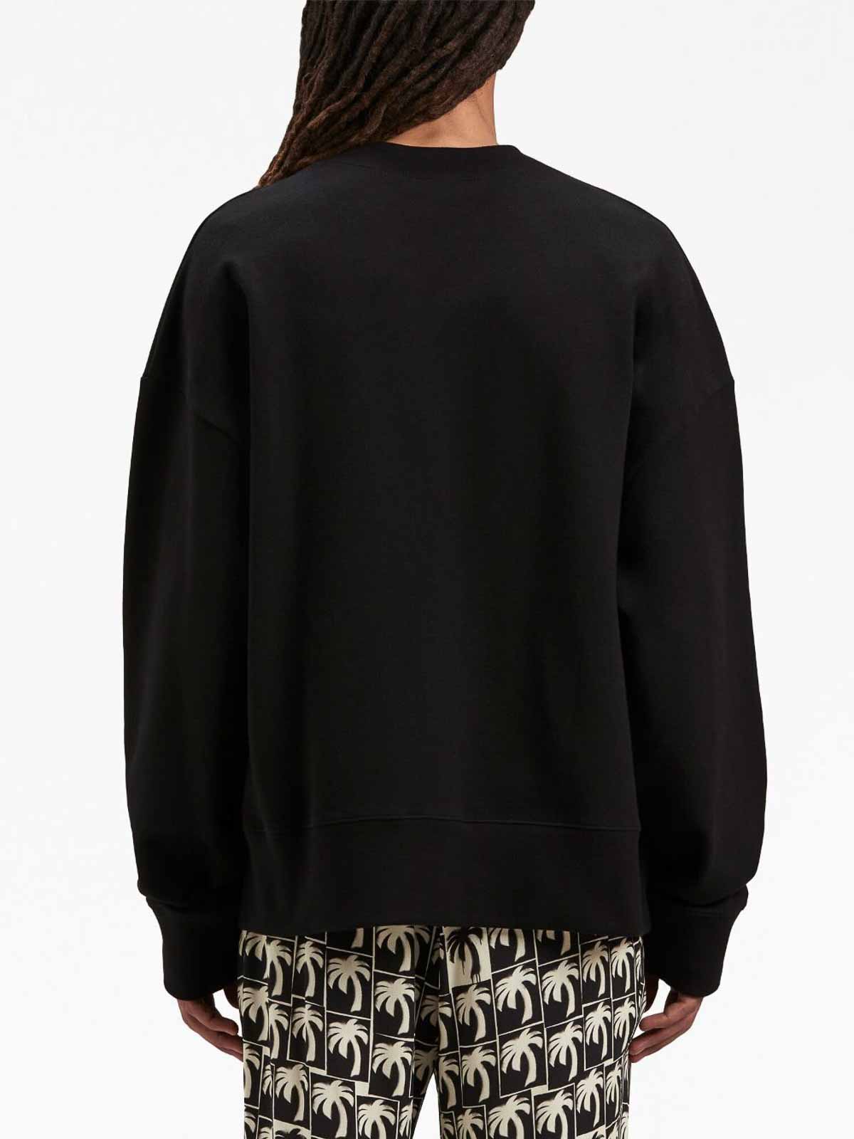 Palm Angels Logo print sweatshirt - Black | PMBA074F23FLE0031001