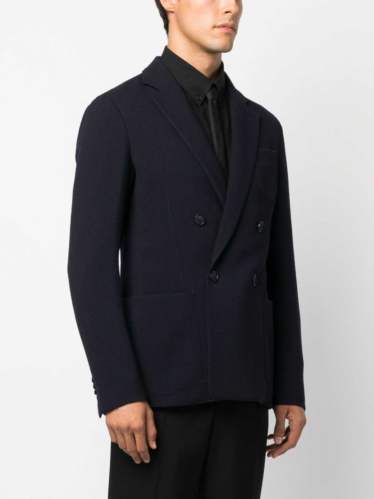 Shop Giorgio Armani Jacket Blue