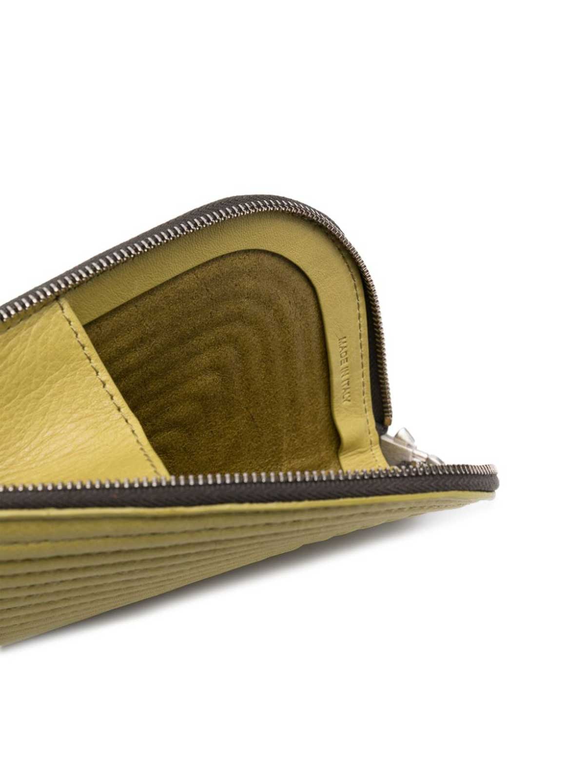 Shop Rick Owens Leather Wallet In Light Green