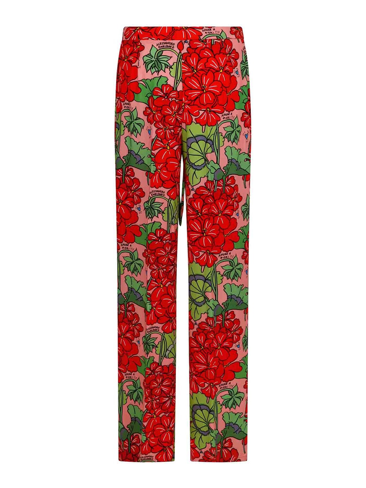 Casual trousers Alessandro Enriquez - Pants with floral print - P01034