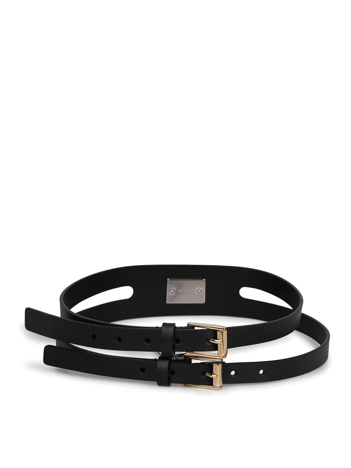 Dolce & Gabbana Belt With Logo Plaque In Black